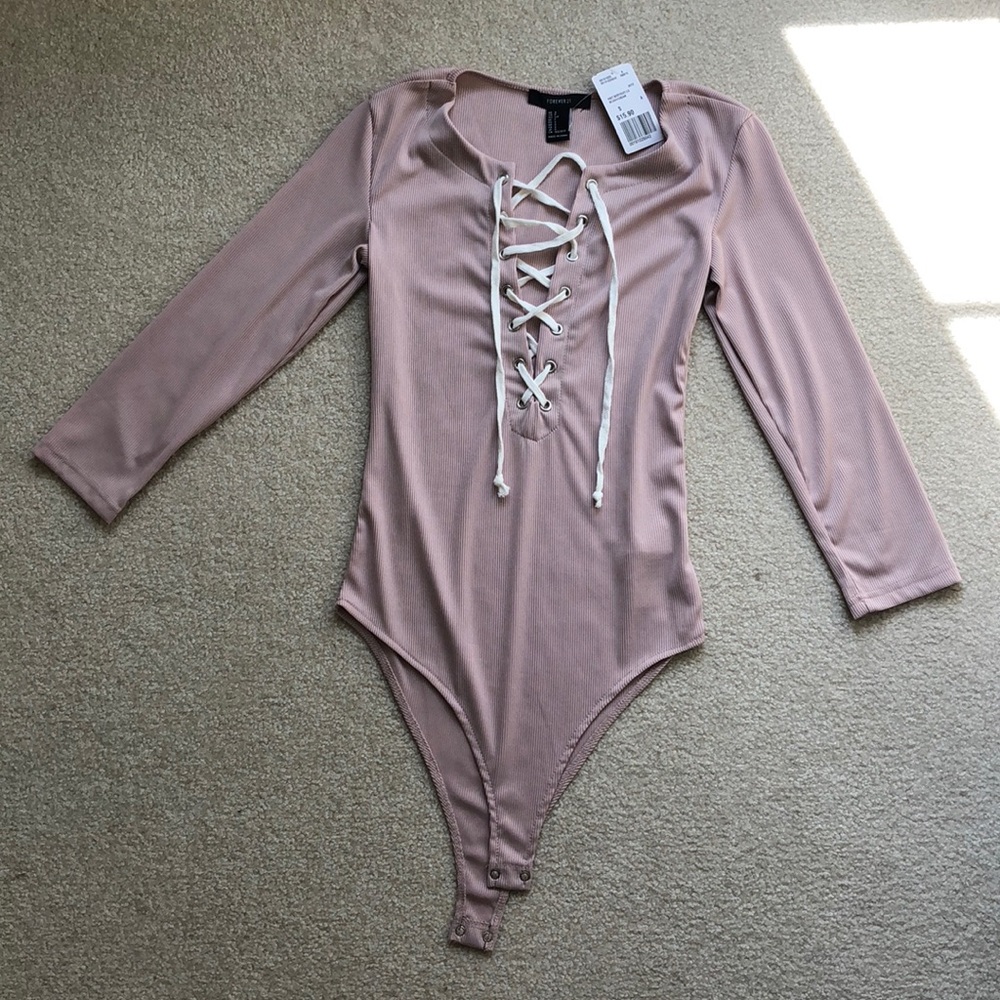 Forever21 Lace up Bodysuit